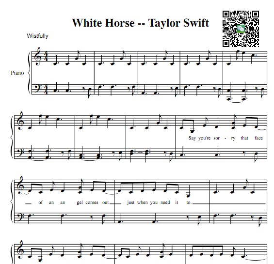 Taylor Swift -- white horse