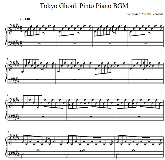 ʳʬTokyo Ghoul: Pinto Piano BGM