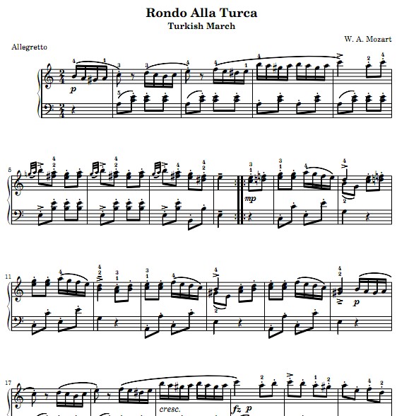 Rondo Alla Turca The 3rd.movement from SonataK.331