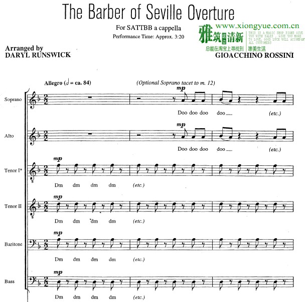 The Barber of Seville Overture A capella