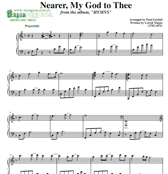 Paul Cardall - Nearer My God to Thee钢琴谱
