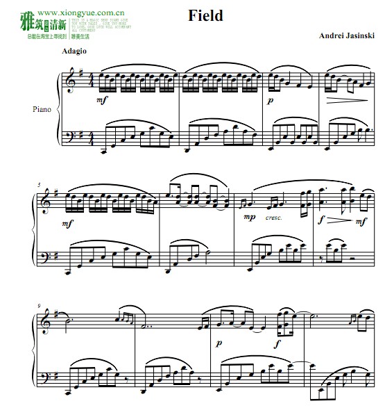 Andrew Jasinski - Field钢琴谱