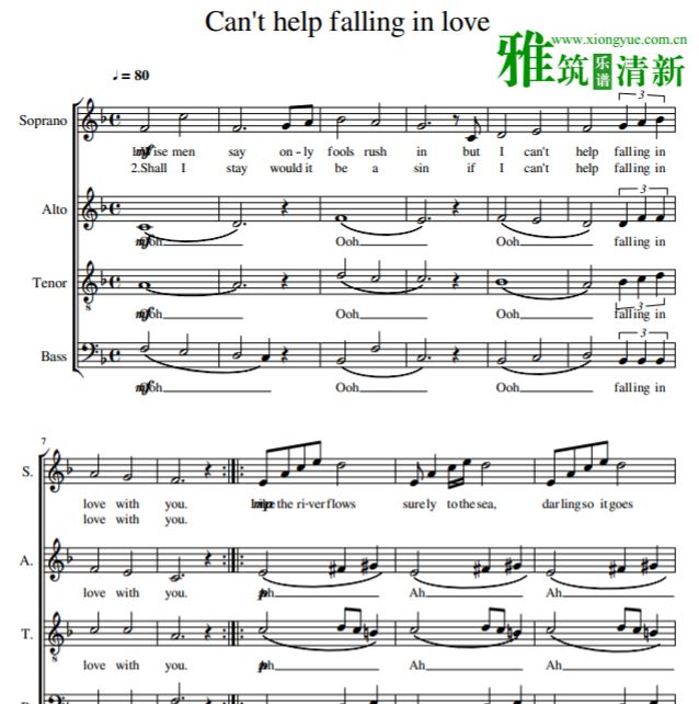 Can't help falling in loveϳ SATB