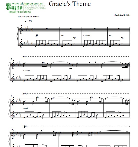 Paul Cardall - Gracie's Theme钢琴谱