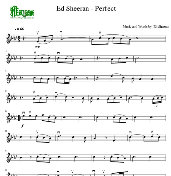 Ed Sheeran - Perfect小提琴谱