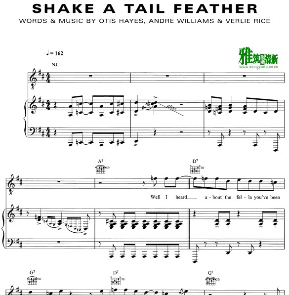 雷·查尔斯 Ray Charles  - Shake A Tail Feather钢琴谱