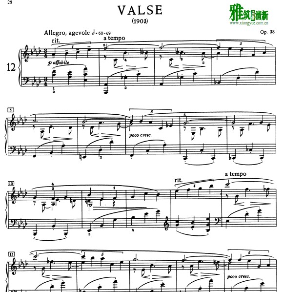Valse in A-Flat Major  Op. 38 
