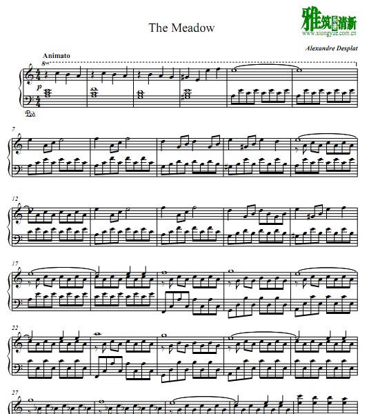 Alexandre Desplat - New Moon (The Meadow)钢琴谱