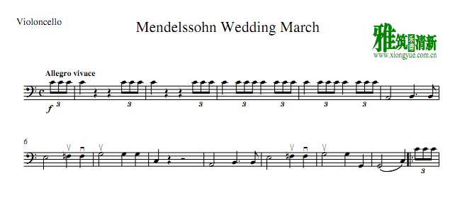 门德尔松 婚礼进行曲小提琴大提琴二重奏 分谱3