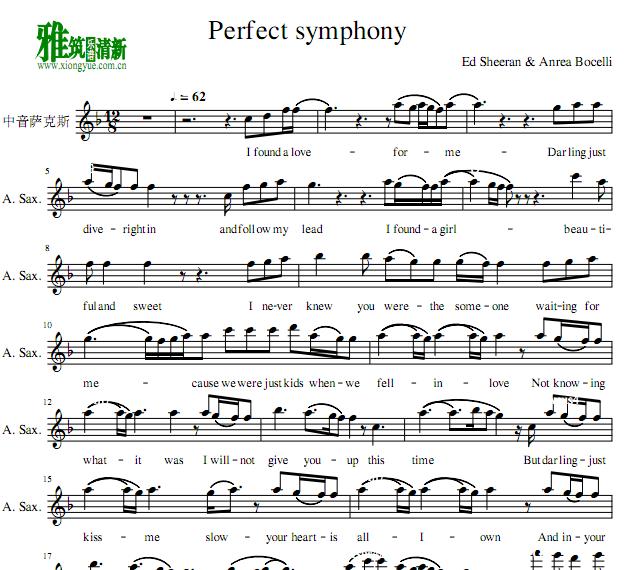 perfect symphony 中音萨克斯谱