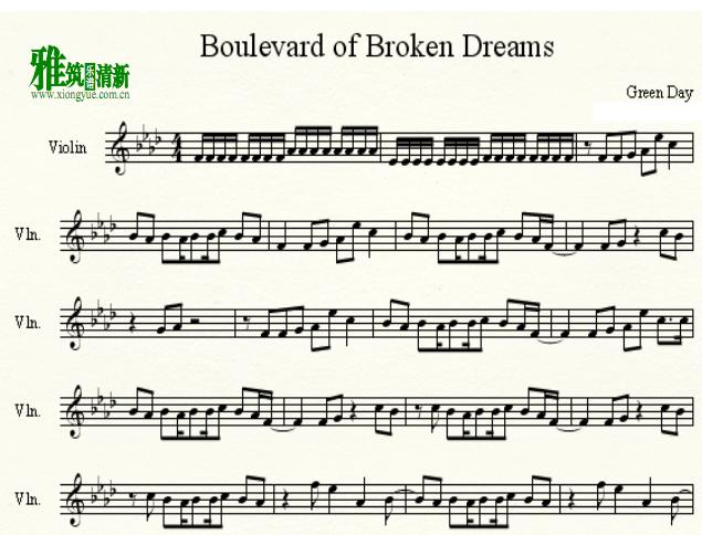 Green Day - Boulevard of Broken Dreams С