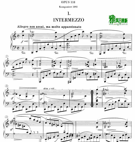 ķ˹ op118 no.1 Intermezzo