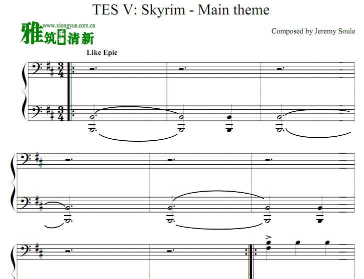 TES V Skyrim - Main theme 