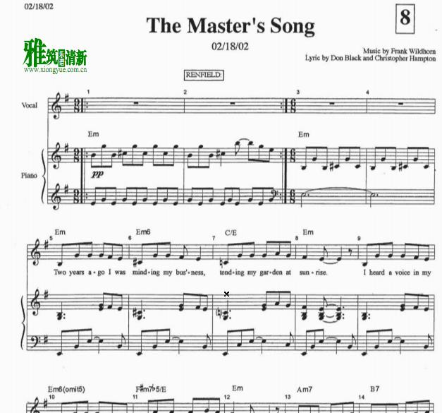 ¹ the master's songٰ