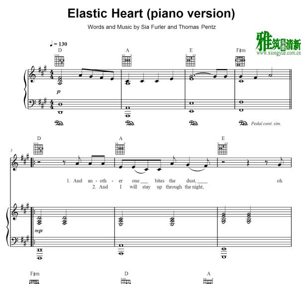 Sia - Elastic Heart (Piano Version) 