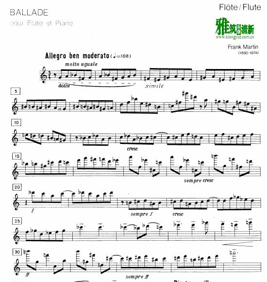  Frank Martin - Flute Ballade