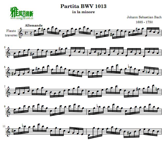 ͺ  bach partita BWV1013