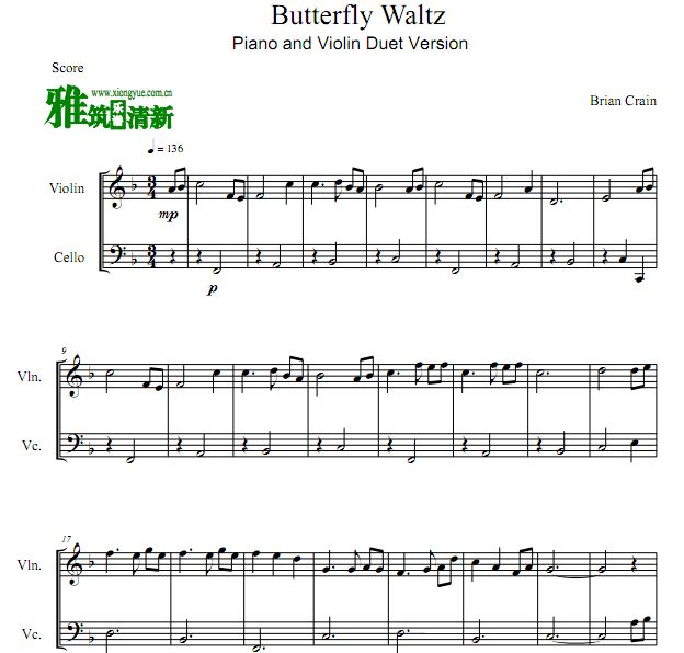 Butterfly Waltz Сٴٺ (Piano and Violin Duet)