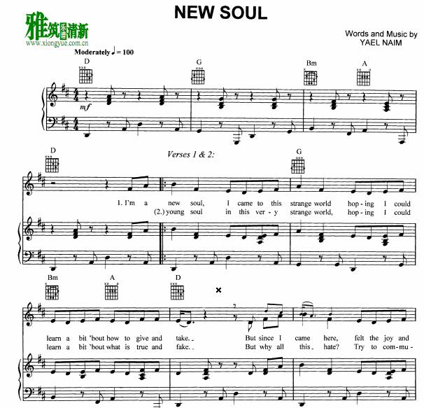 yael naim - new soul钢琴谱