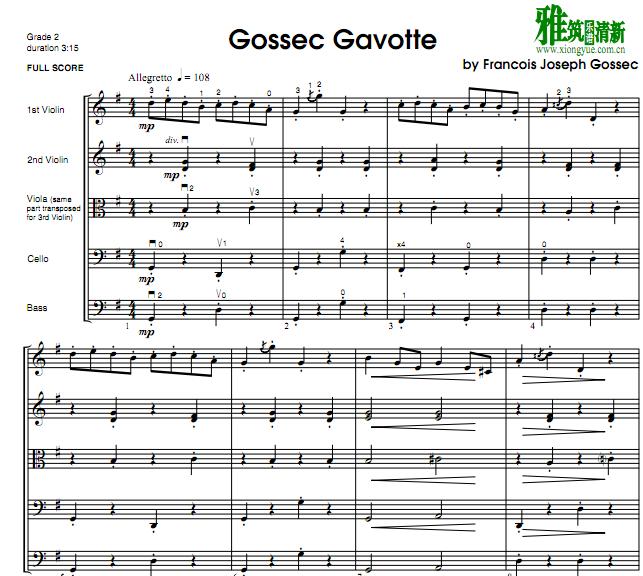  Gossec -  Gavotte