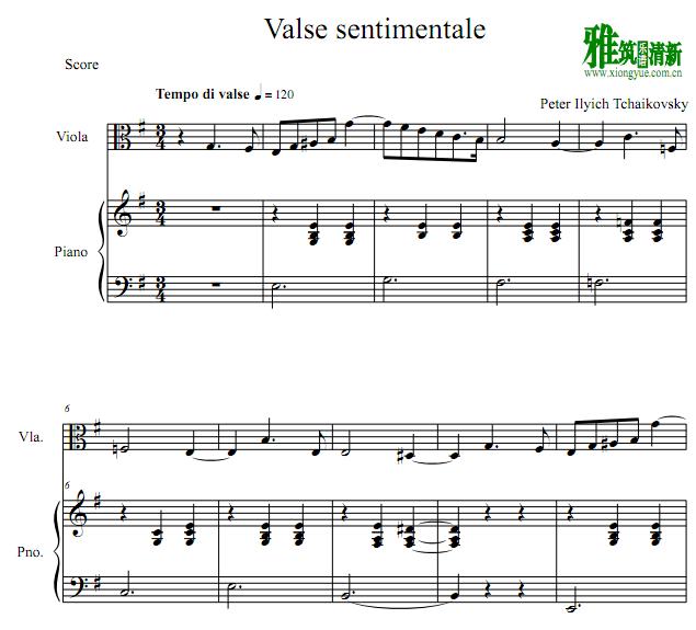 ɷ˹ Բٸٰ Valse sentimentale Op.51, No.6