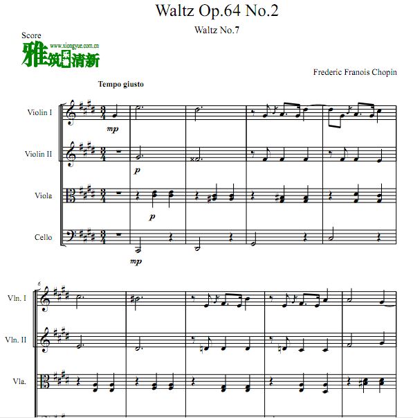 Waltz in C Sharp Minor Op. 64 No. 2 Ф CСԲ