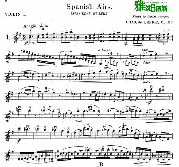 beriot 6 characteristic duos Op. 113 Spanish AirsСٶ