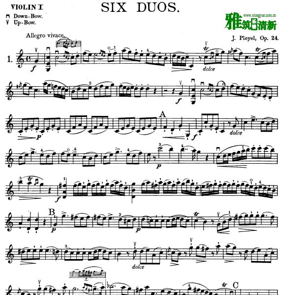 pleyelҮСٶ  - Six Duos for Two Violins, Op. 24