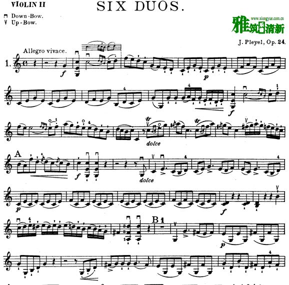 ҮpleyelСٶ  - Six Duos for Two Violins, Op. 24