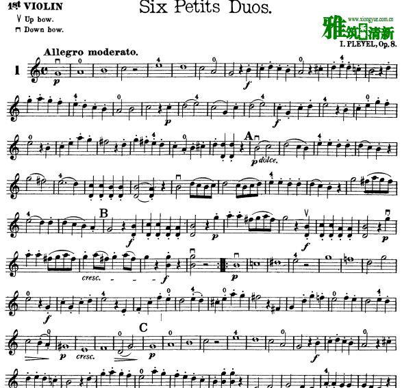 Ү pleyel - Six Petits Duos for Two Violins, Op. 8Сٶ