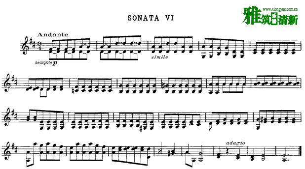 Leclair - sonatas for two violins  տСop.3  No.6 Сٶ