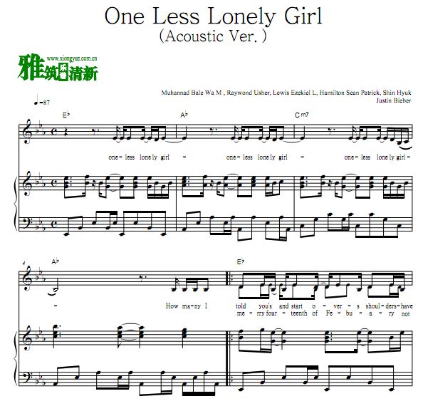 Justin Bieber - One Less Lonely Girl (Acoustic Ver.) 
