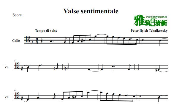 ɷ˹  Բ Tchaikovsky Valse sentimentale Op.51, No.6