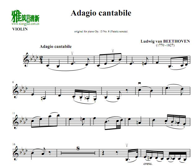  Adagio Cantabile Op 13 No 8С