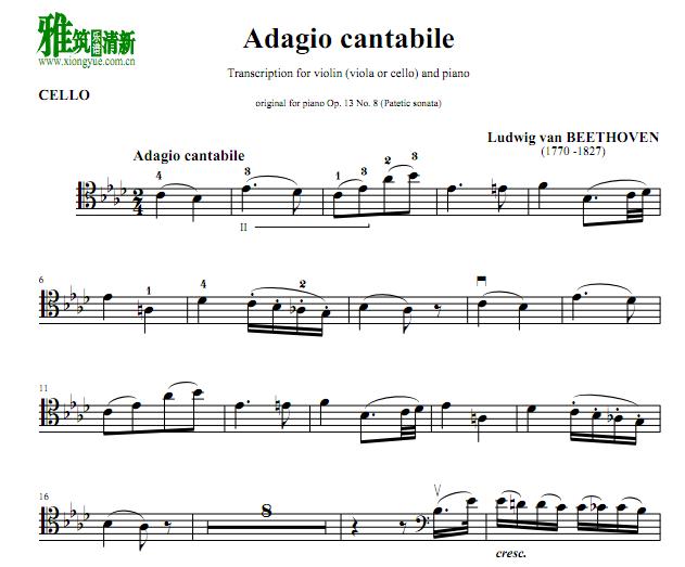  Adagio Cantabile Op 13 No 8