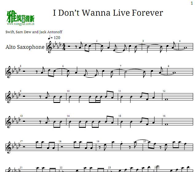 Taylor Swift - I Don’t Wanna Live Forever˹