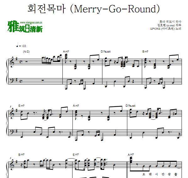 izone merry-go-round独奏钢琴谱
