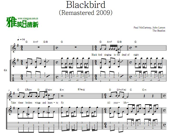 The Beatles - Blackbird 