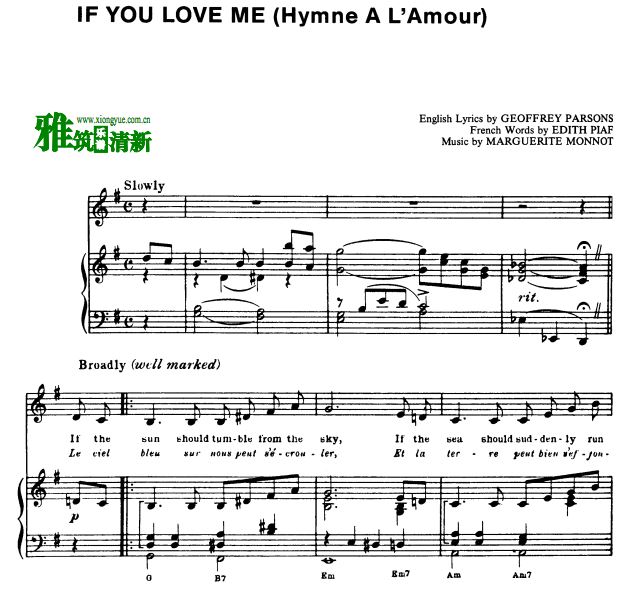 ʫ Hymne A L'amourIf You Love Meָ