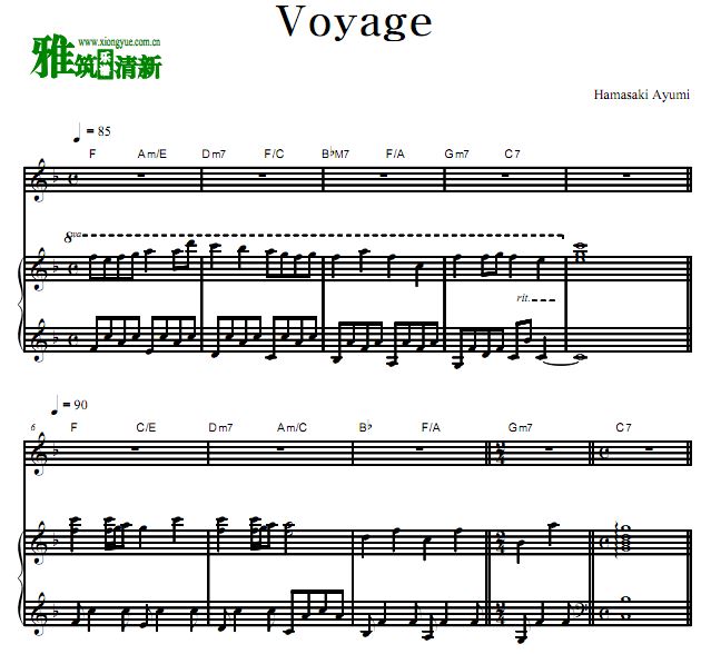 滨崎步 Voyage钢琴伴奏谱