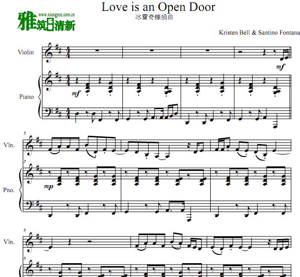ѩԵ Love Is an Open DoorС ٰ