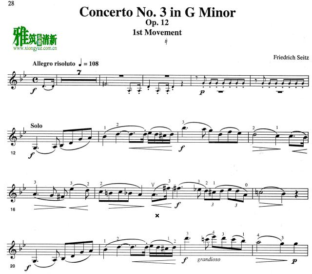 Seitz gССЭop.12   Concerto No.3 in G Minor һ С