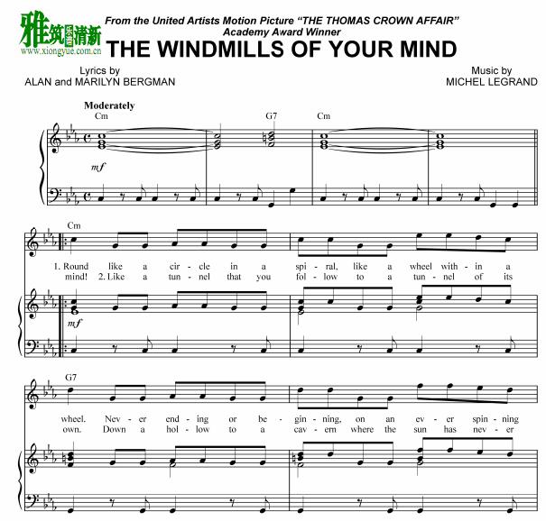 托马斯·克朗事件 The Windmills of Your Mind钢琴谱