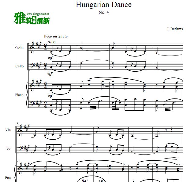 Hungarian Dances No.4 Сٴٸٺ