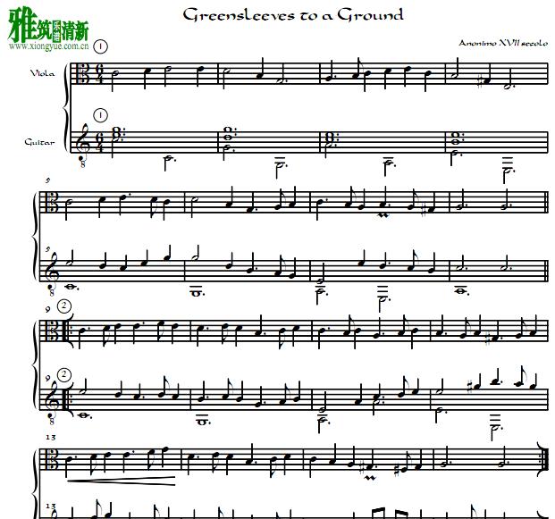 Greensleeves to a Ground  ټ