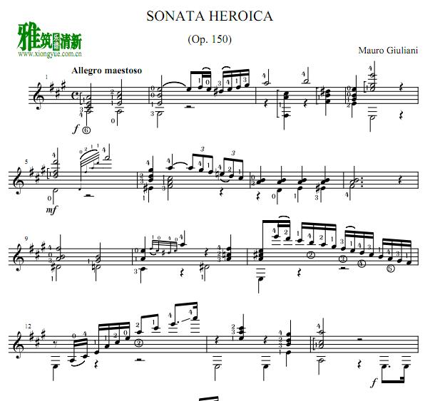 Mauro Giuliani Gran Sonata Eroica, Op.150ŵ伪