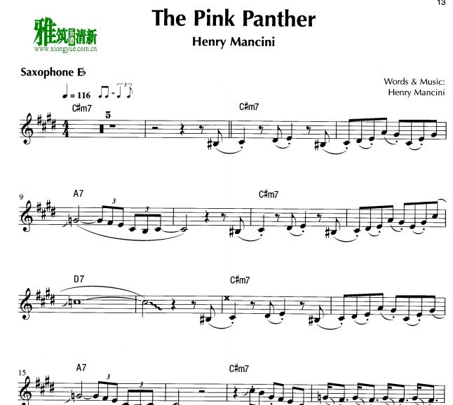 The Pink Panther 萨克斯谱