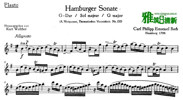 CPE Bach Hamburger Sonata 
