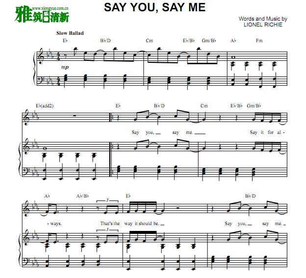 Lionel Richie - Say You Say Me Խ ٰ