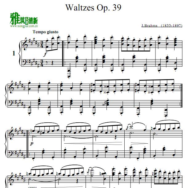 ķ˹Brahms Waltzes Op. 39
